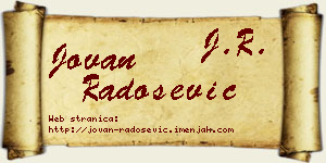Jovan Radošević vizit kartica